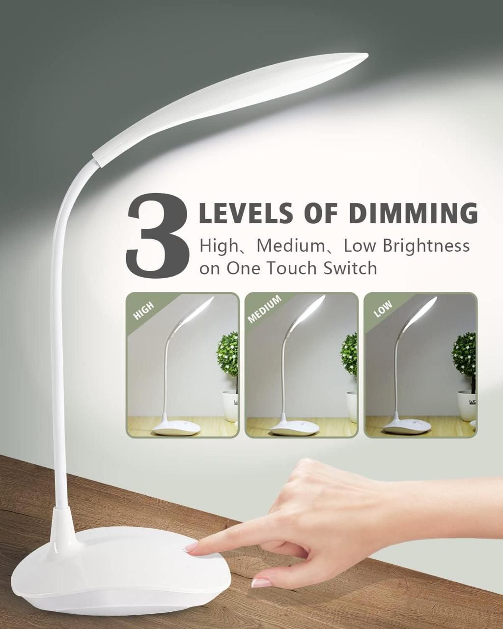 3 level dimming LED desk lamp